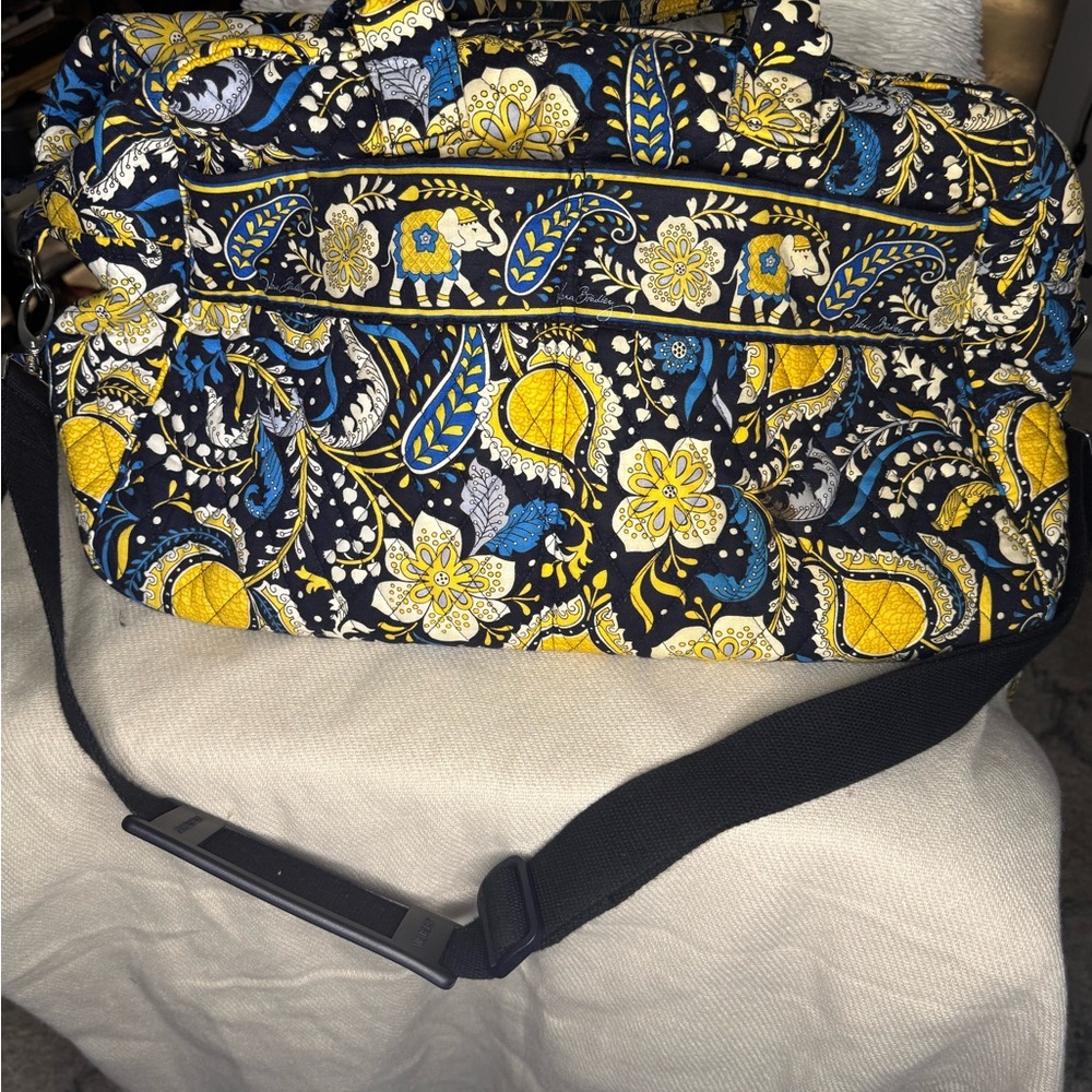 Vera Bradley Weekender Black and Yellow Floral Travel Bag